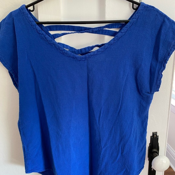 Cloudways 100% cotton Beautiful Blue Mexican Top - Picture 4 of 5